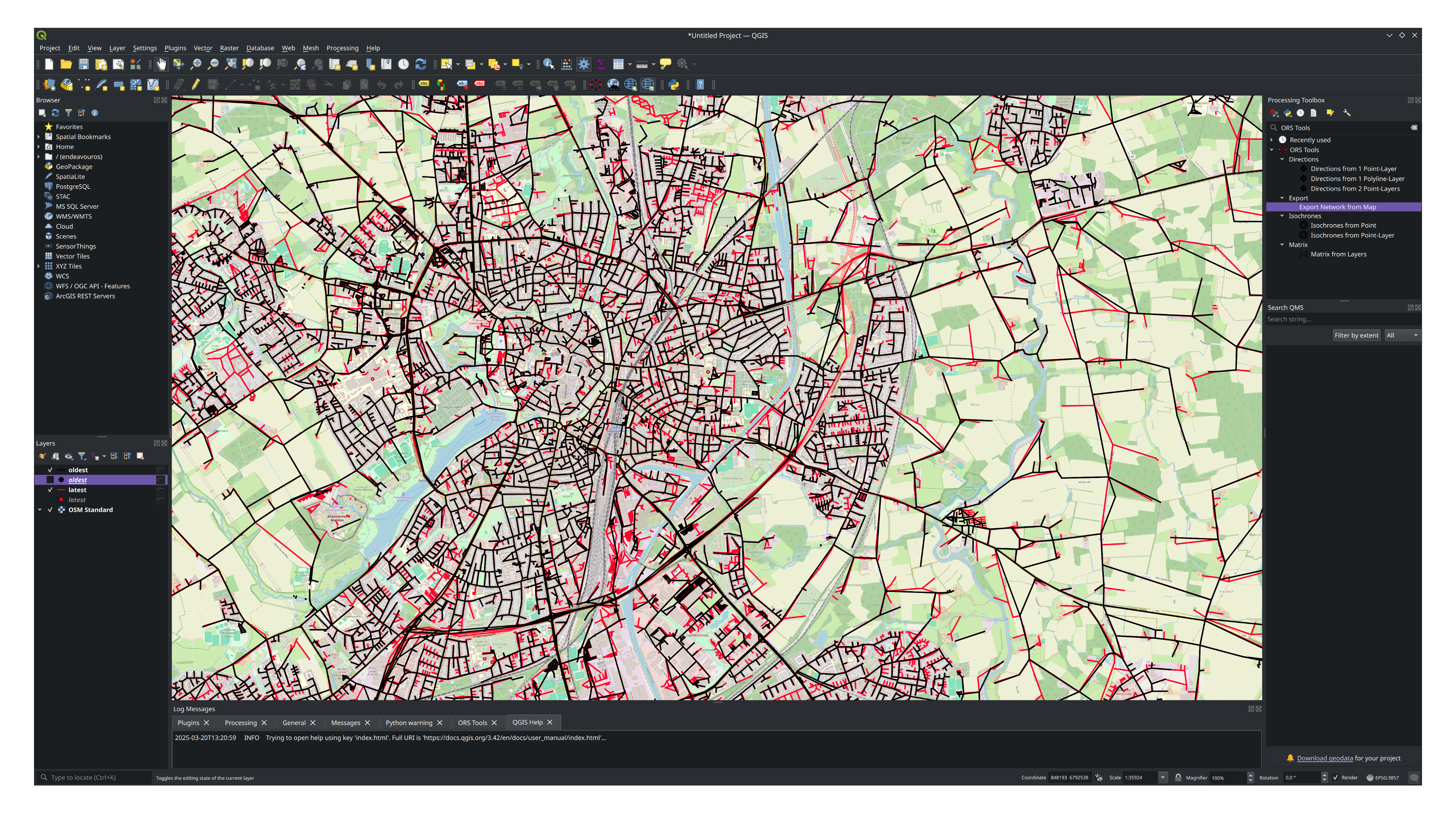Historische und aktuelle Daten in QGIS