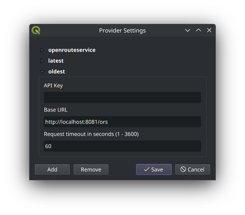 ORS-Tools-Plugin konfigurieren